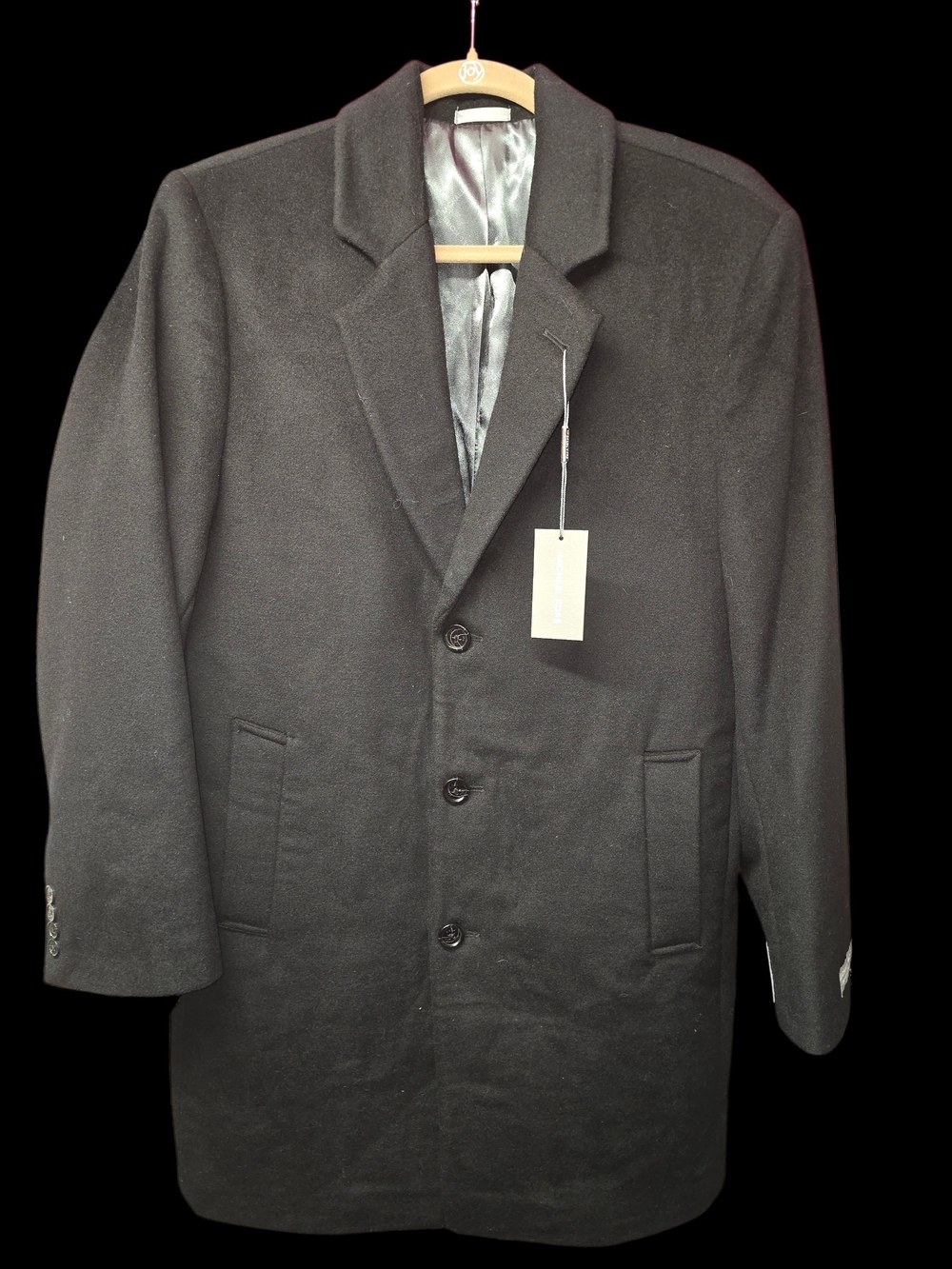 Michael Kors Men's Madison Top Coat (Solid Black, 38R)